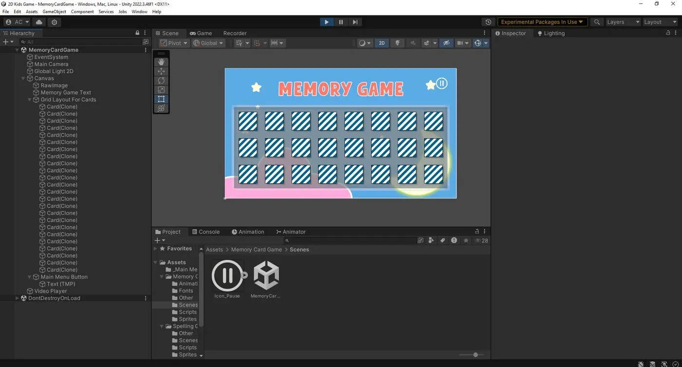 MemoryGame Project Screenshot