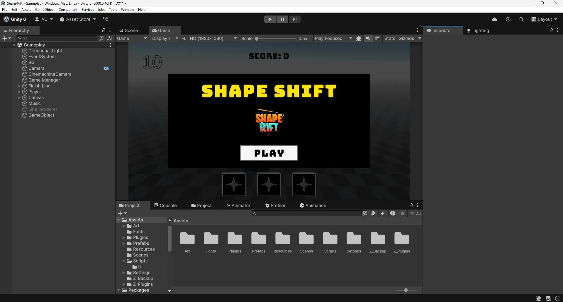Shape Rift Project Screenshot